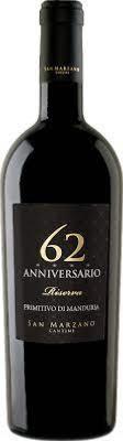 Primitivo Di Manduria Riserva 2018, Anniversario 62, San Marzano